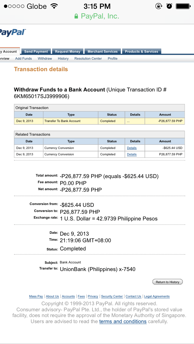 PAYPAL DETAILS